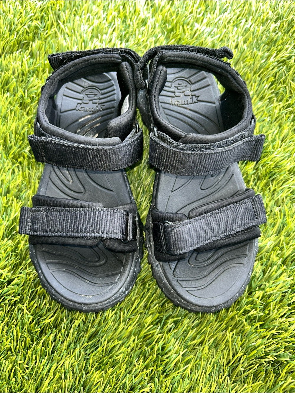 Kamik  Black Kids' Adjustable Strap Sandals